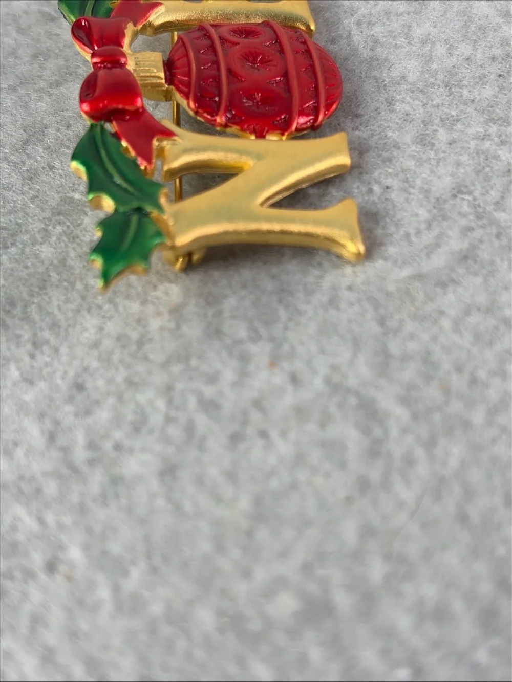Christmas Holiday Vintage Signed JJ Brooch Pin NOEL Ornament Enamel